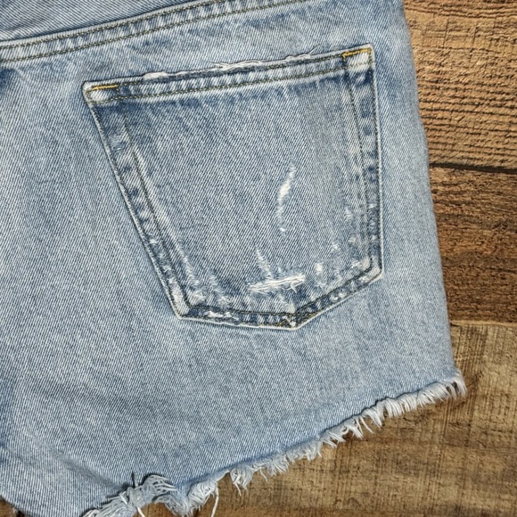 AGOLDE Parker Cut Off Jean Shorts Distressed High-Waisted size 28 Light Wash - Picture 9 of 13